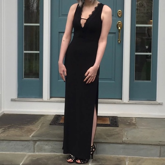 black maxi prom dress